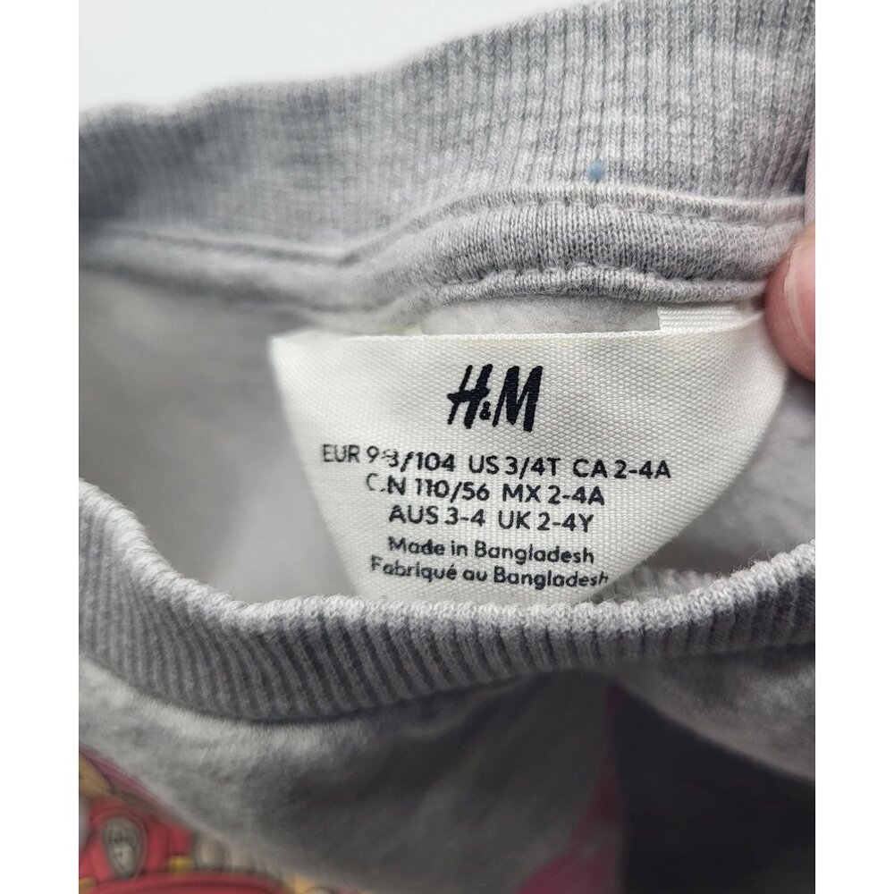 H&M x Paw Patrol Toddler Girls Sweatshirt SZ 3/4T Gray Graphic Print - Picture 5 of 7